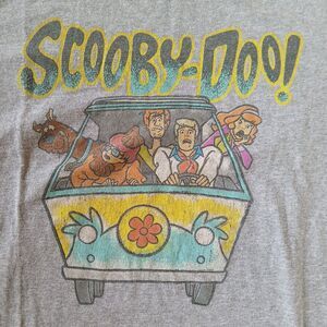 Scooby-Doo! Graphic T-shirt Size L Heather Gray Short Sleeve 90s Cartoon Classic